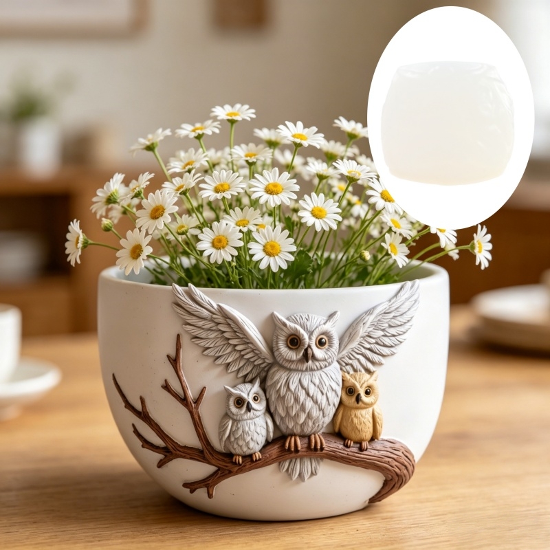 Resin Art Stand - The owl standing on the branch