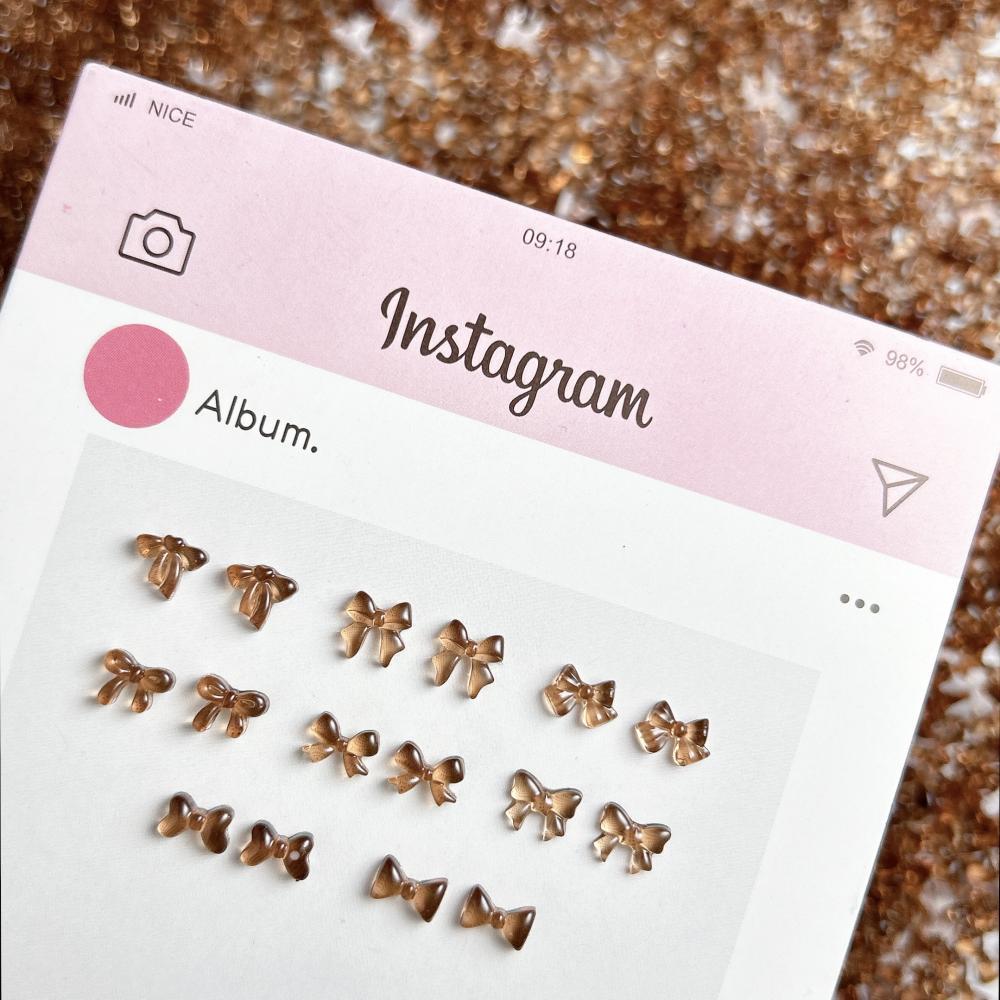 Resin Art Earrings Design - 100PCS Multiple Style Bowknots Resin Nail