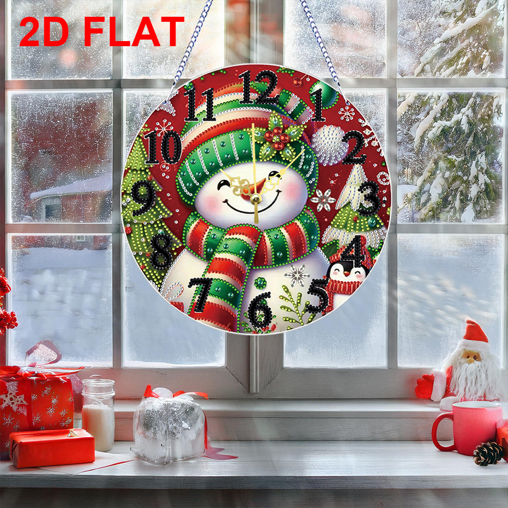 Resin Art Clock - 2D Flat DIY Xmas Diamond Painting