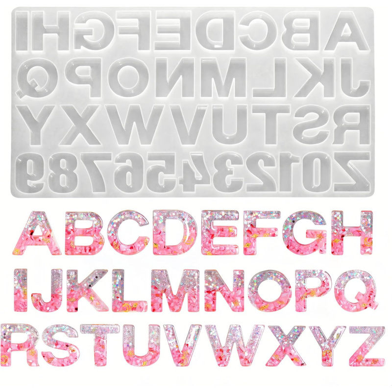Resin Art Alphabet - Resin Casting Silicone Letter Mold——Alphanumeric Jewelry