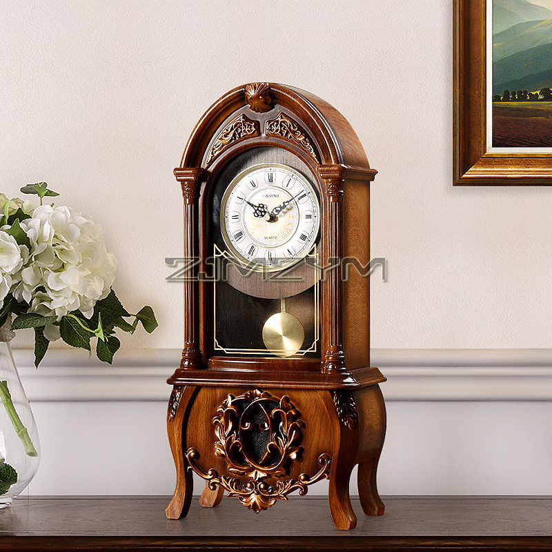 Resin Art Clock - Pendulum Tabletop Clock Wood Desk Clock