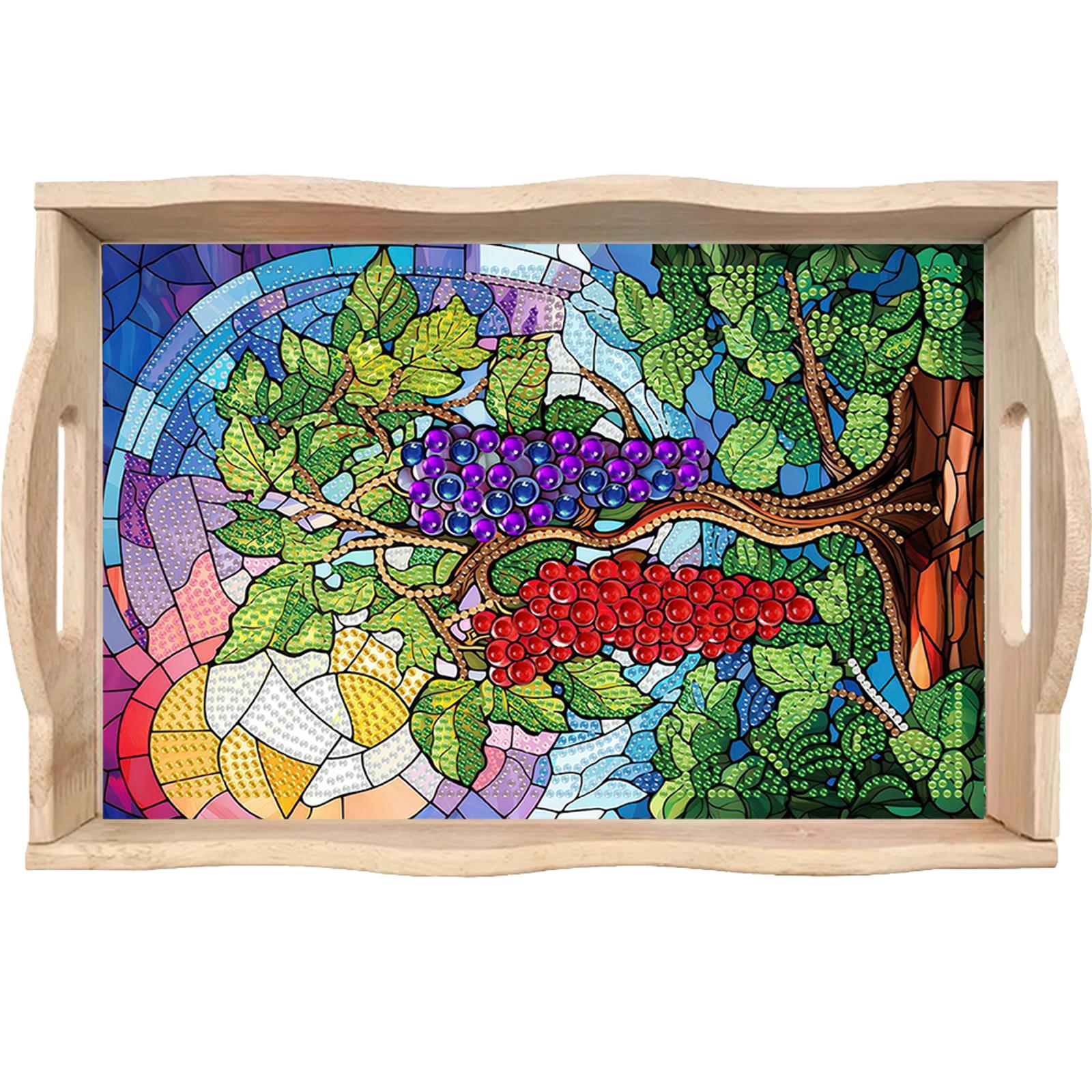 Resin Art Wooden Tray - DIY Diamond Art Wooden Tray with