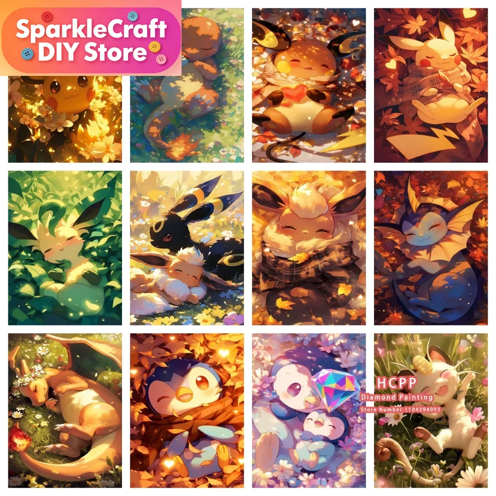 Resin Art Supplies - 1pc frameless Cartoon Pokemon Pikachu Charizard
