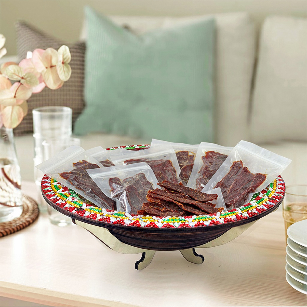 Resin Art Wooden Tray - DIY Diamond Painted Wooden Dining Plate