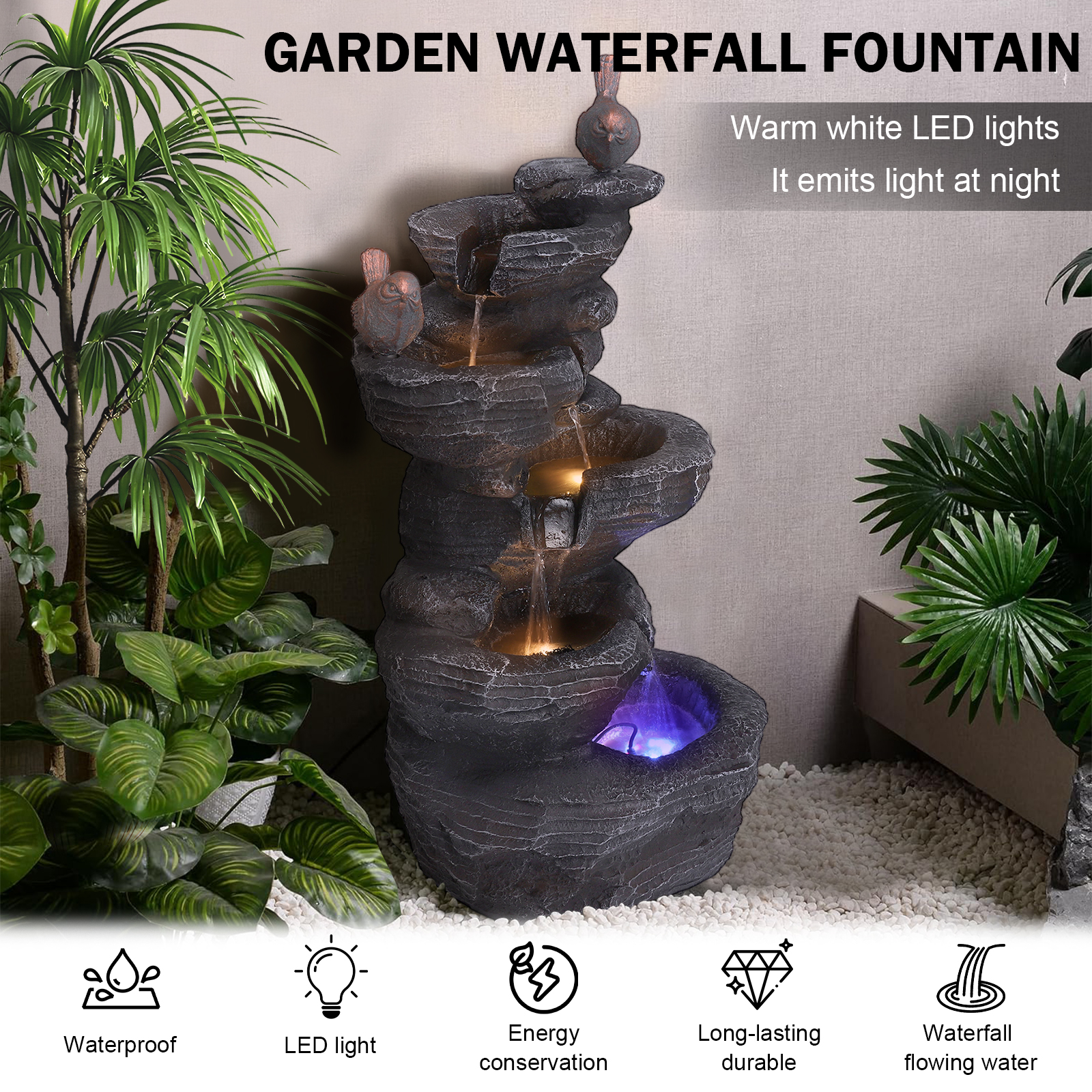 27 Inch 5-Tier Cascading Rock  - Resin Art Light 리뷰 및 가격