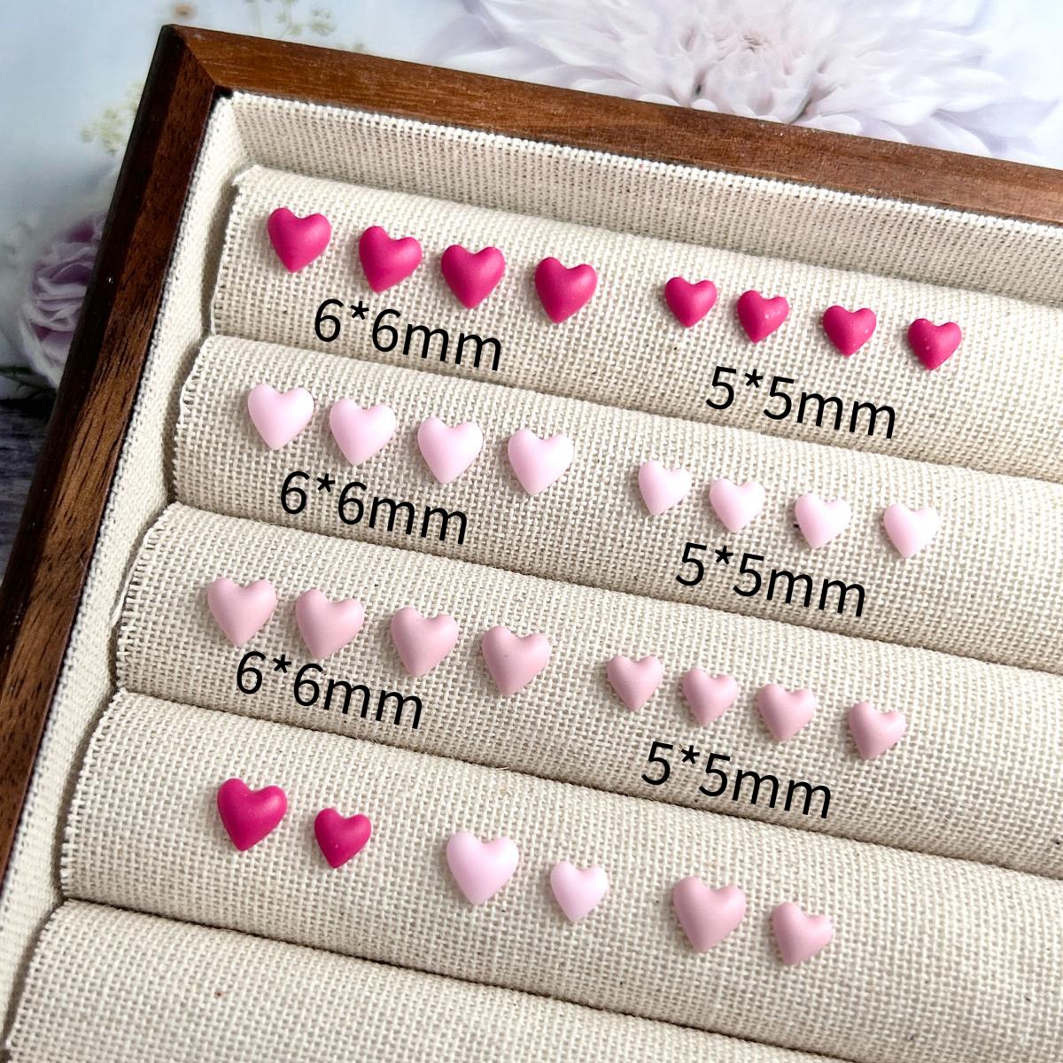 60PCS Mini Solid Color Heart N - Resin Art Earrings Design 리뷰 및 가격
