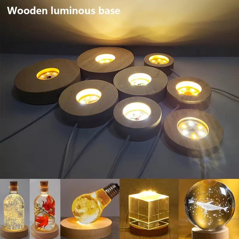 Wood Round LED Night Light Bas - Resin Art Stand 리뷰 및 가격