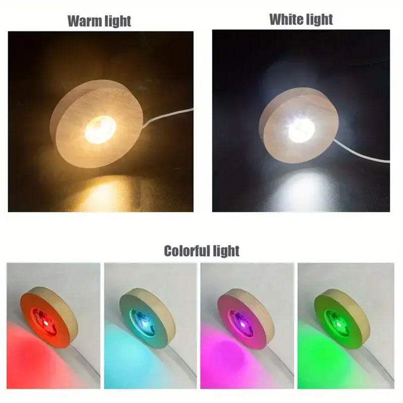 Wood Round LED Night Light Bas - Resin Art Stand 리뷰 및 가격