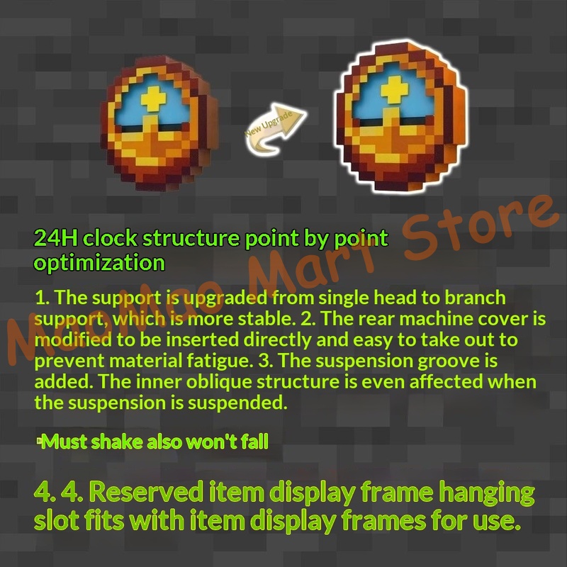 Chic Retro Pixel Art Style Sun - Resin Art Clock 리뷰 및 가격