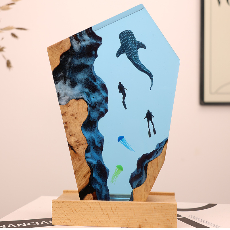Resin Cave Whale Diver Desktop - Resin Art Anniversary Gift 리뷰 및 가격