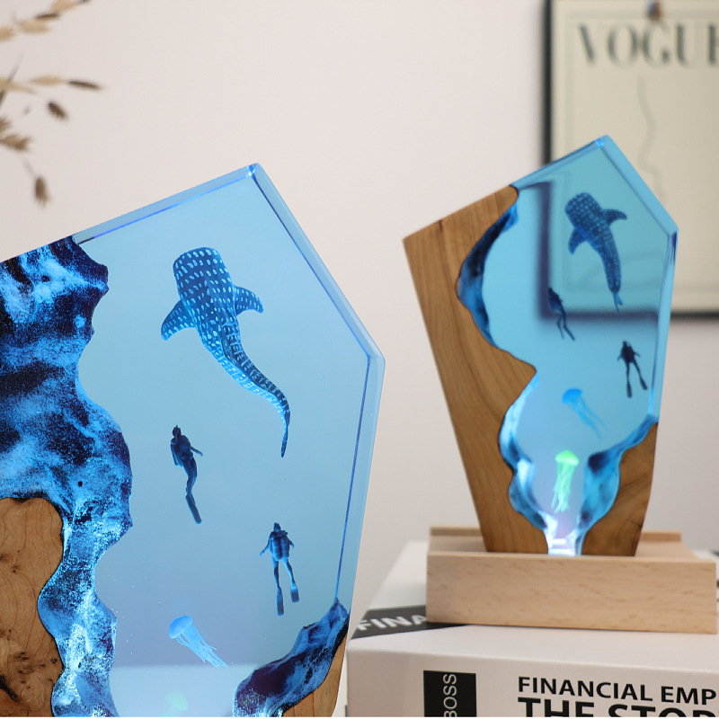 Resin Cave Whale Diver Desktop - Resin Art Anniversary Gift 리뷰 및 가격