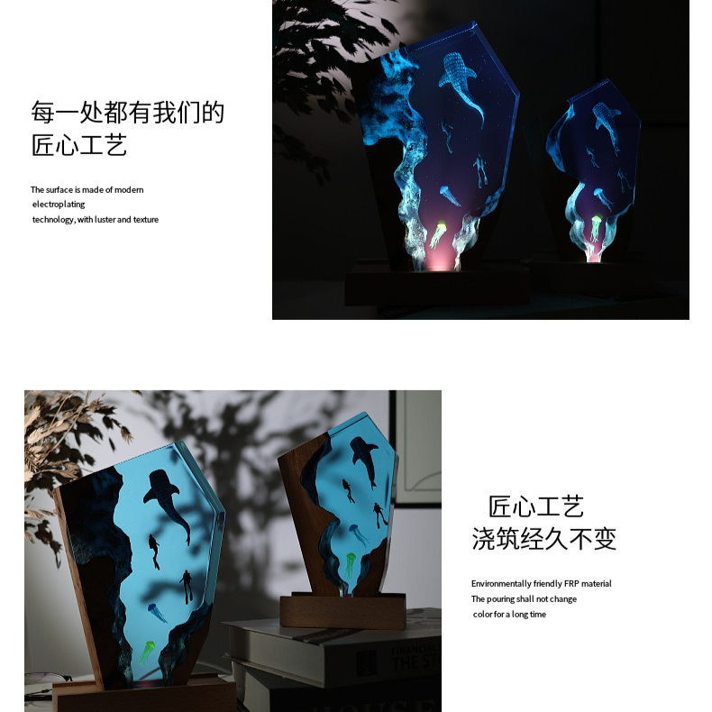 Resin Cave Whale Diver Desktop - Resin Art Anniversary Gift 리뷰 및 가격