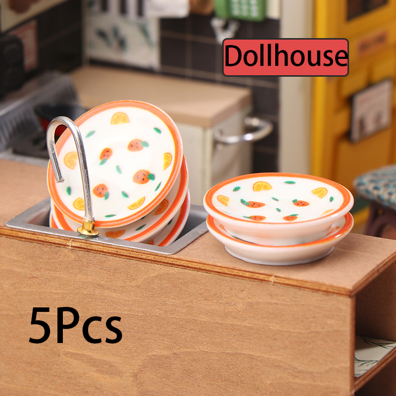 5Pcs 1/12 Dollhouse Mini Plate - Resin Art Toys 리뷰 및 가격