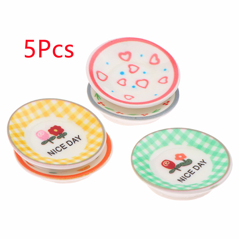 5Pcs 1/12 Dollhouse Mini Plate - Resin Art Toys 리뷰 및 가격
