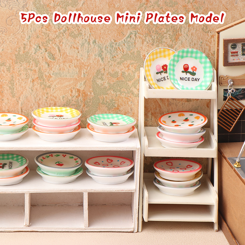 5Pcs 1/12 Dollhouse Mini Plate - Resin Art Toys 리뷰 및 가격
