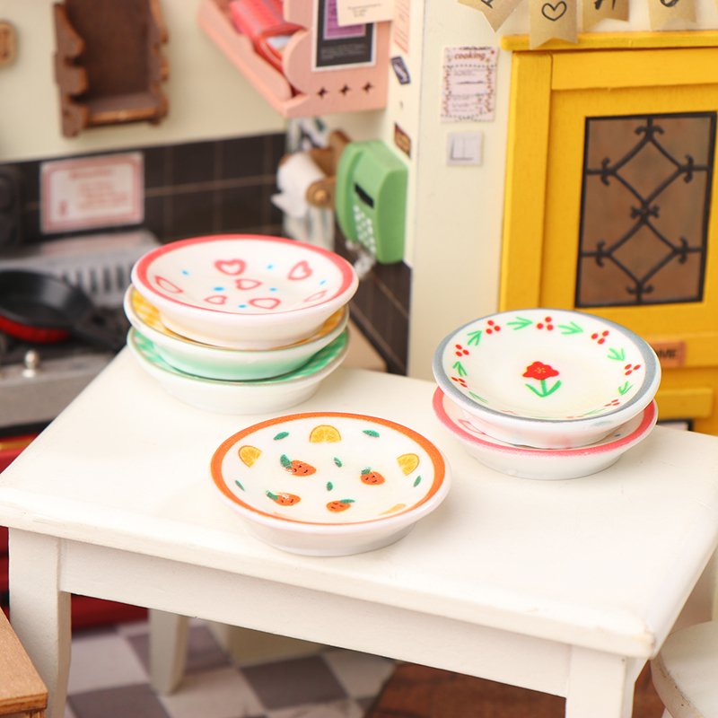 5Pcs 1/12 Dollhouse Mini Plate - Resin Art Toys 리뷰 및 가격