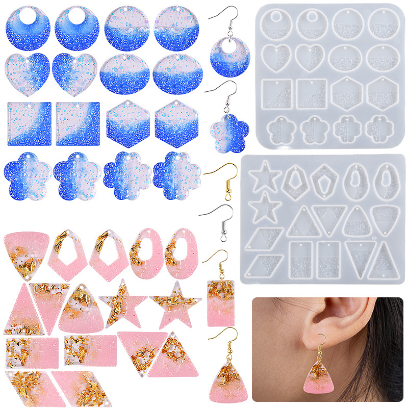 Earring Pendant Epoxy Silicone - Resin Art Alphabet 리뷰 및 가격