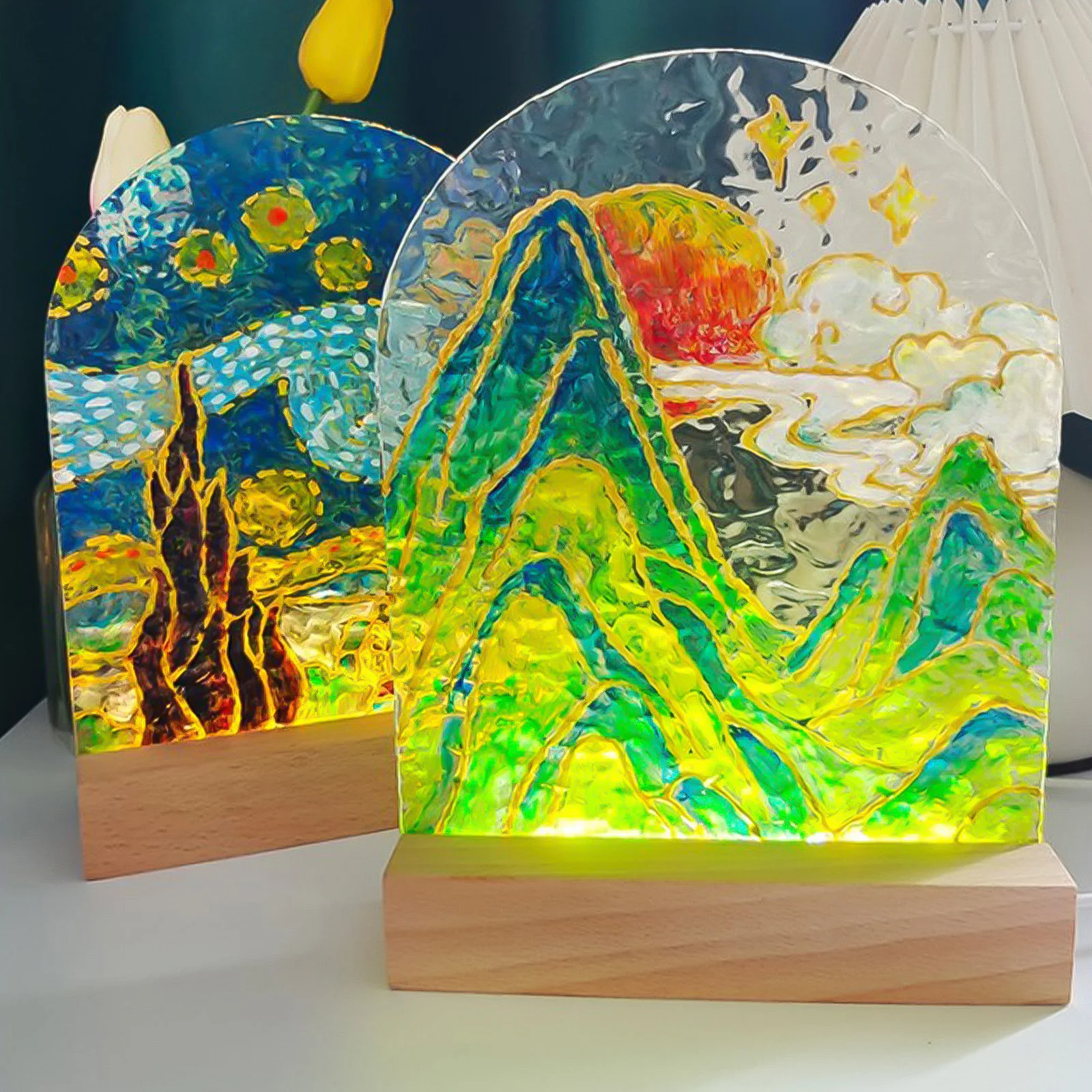 1-10pcs LED Wood Light Display - Resin Art Stand 리뷰 및 가격