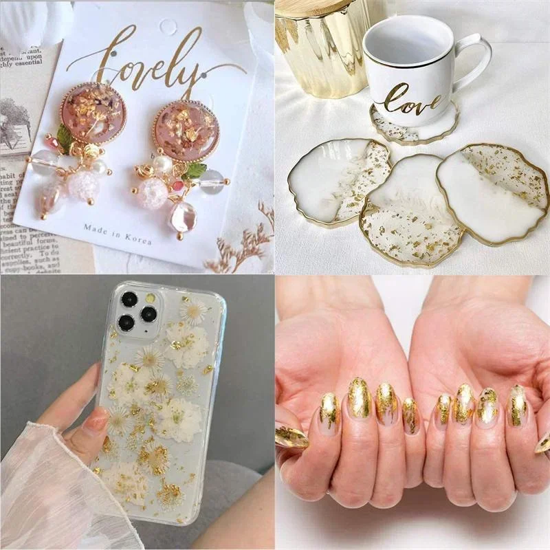 100Pcs Imitation Gold Foil She - Resin Art Anniversary Gift 리뷰 및 가격