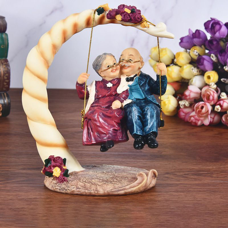 Chinese Swing Old Couples Resi - Resin Art Anniversary Gift 리뷰 및 가격