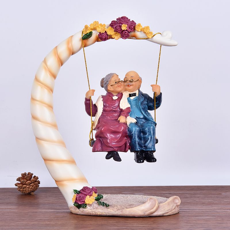 Chinese Swing Old Couples Resi - Resin Art Anniversary Gift 리뷰 및 가격