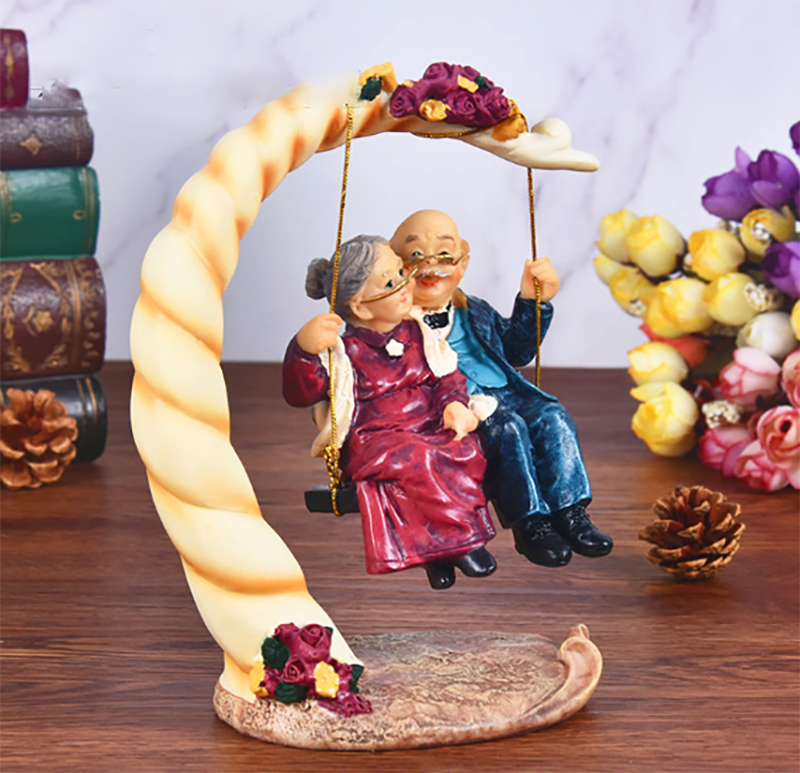 Chinese Swing Old Couples Resi - Resin Art Anniversary Gift 리뷰 및 가격