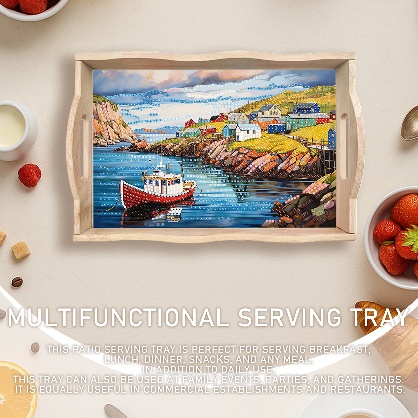 Diamond Painting Dining Plate  - Resin Art Wooden Tray 리뷰 및 가격