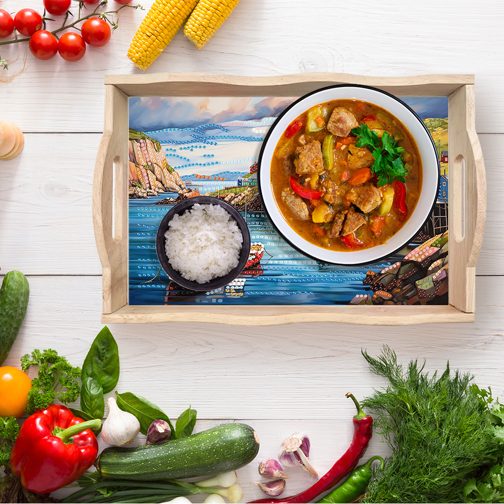 Diamond Painting Dining Plate  - Resin Art Wooden Tray 리뷰 및 가격