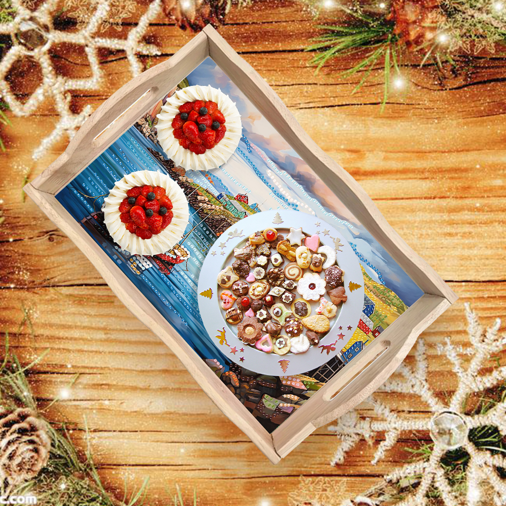 Diamond Painting Dining Plate  - Resin Art Wooden Tray 리뷰 및 가격