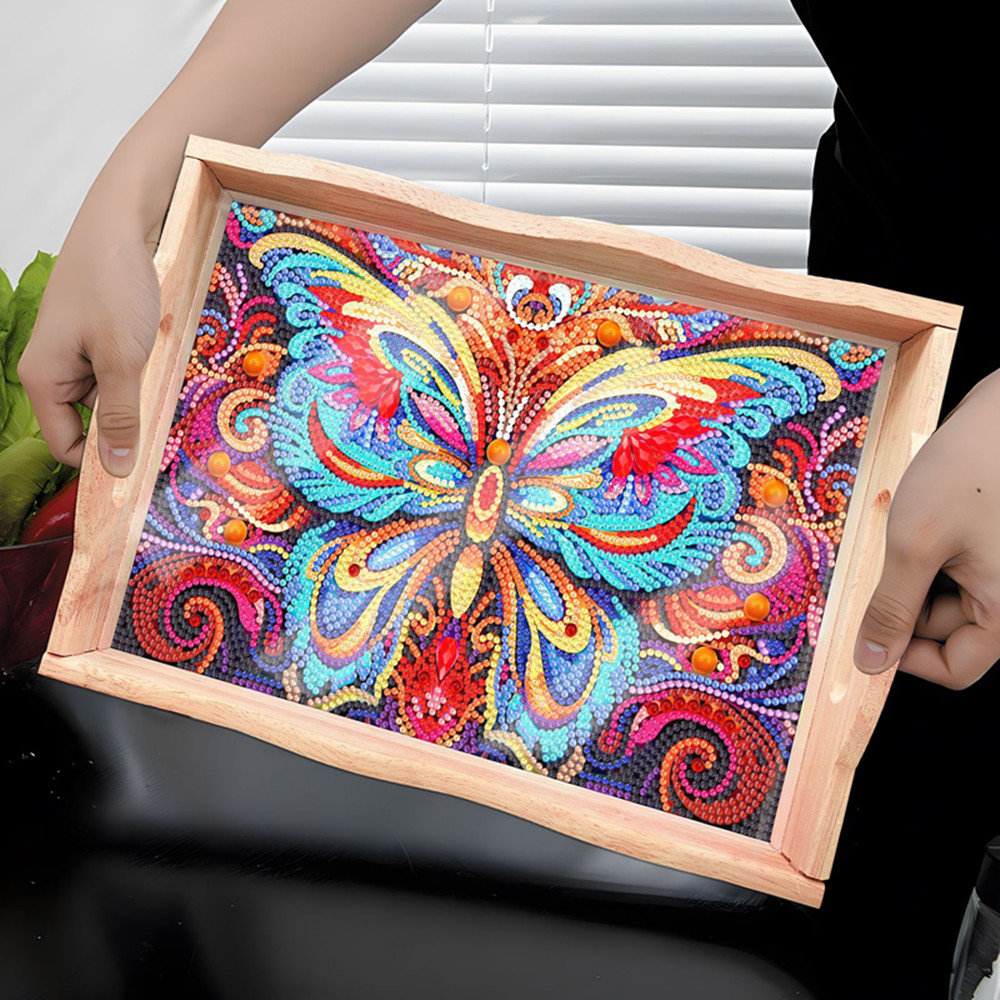 5D DIY Diamond Painted Wooden  - Resin Art Wooden Tray 리뷰 및 가격