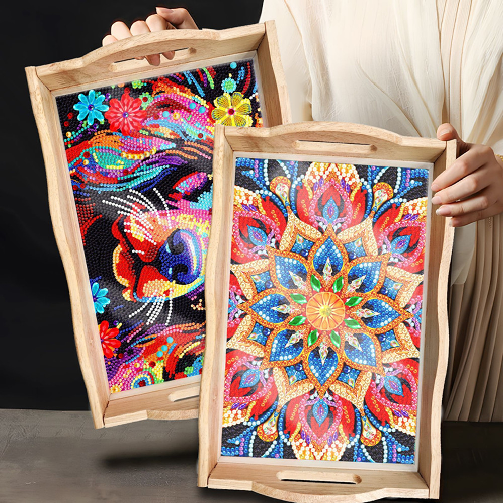 5D DIY Diamond Painted Wooden  - Resin Art Wooden Tray 리뷰 및 가격