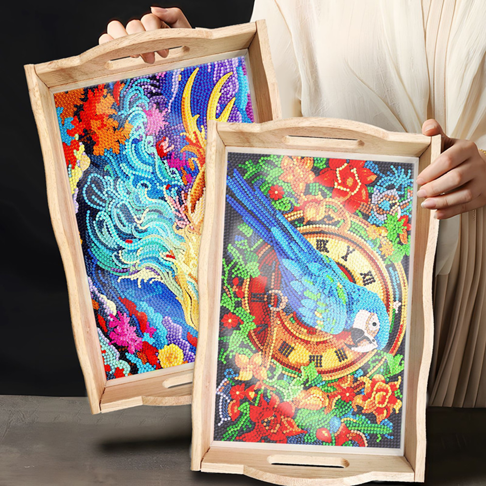 5D DIY Diamond Painted Wooden  - Resin Art Wooden Tray 리뷰 및 가격