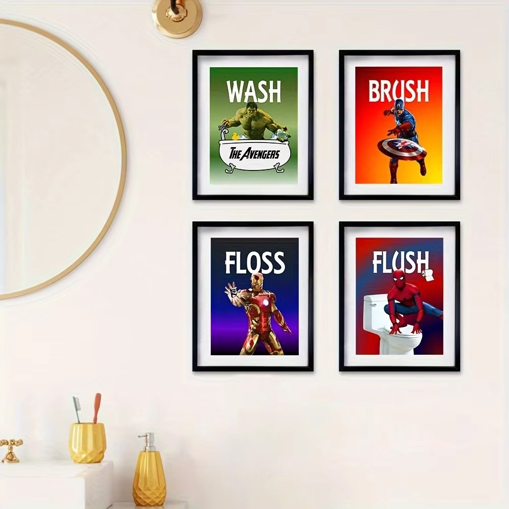Superheroes Bathroom Wall Art  - Resin Art Quote 리뷰 및 가격