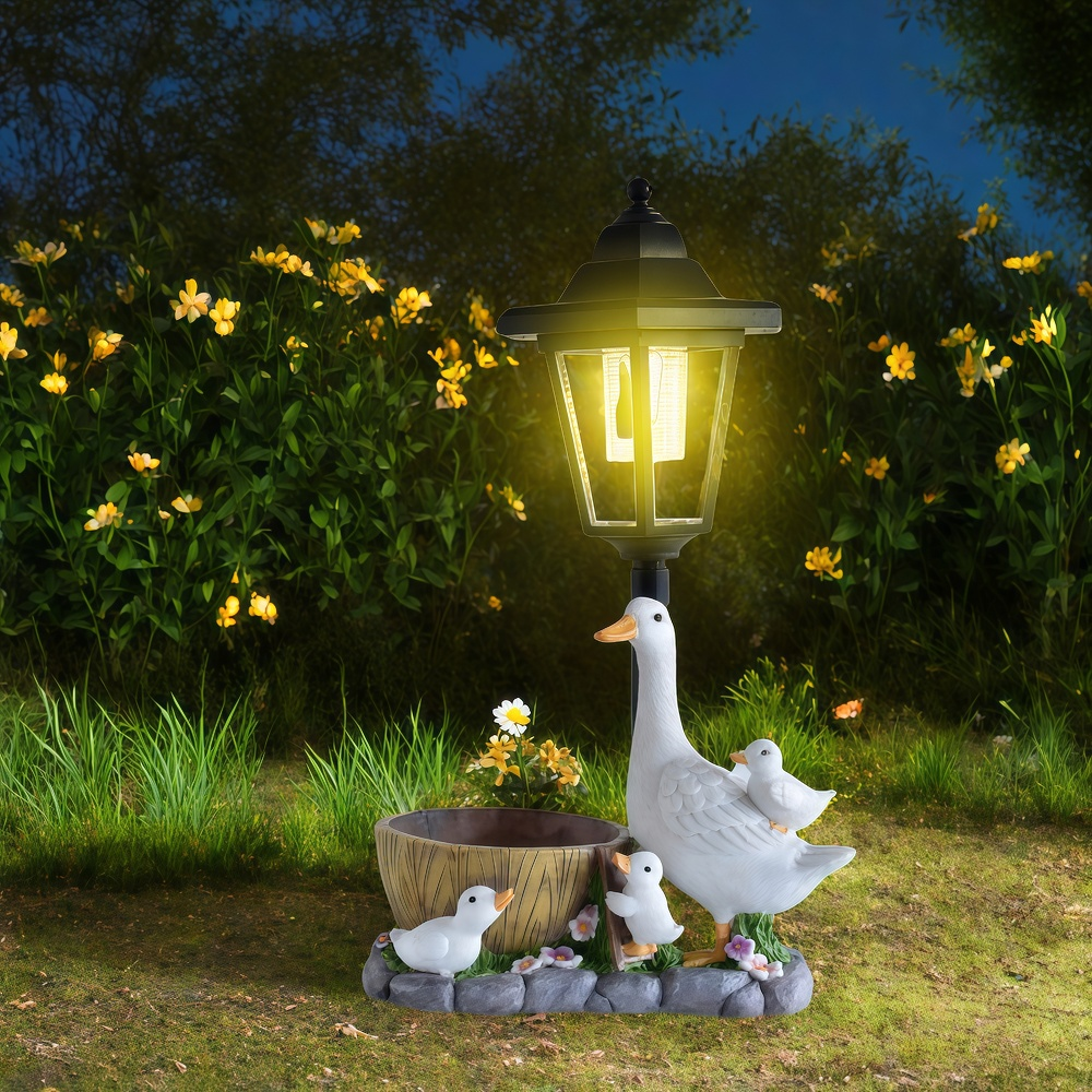 Solar Duck Night Light Garden  - Resin Art Decor 리뷰 및 가격