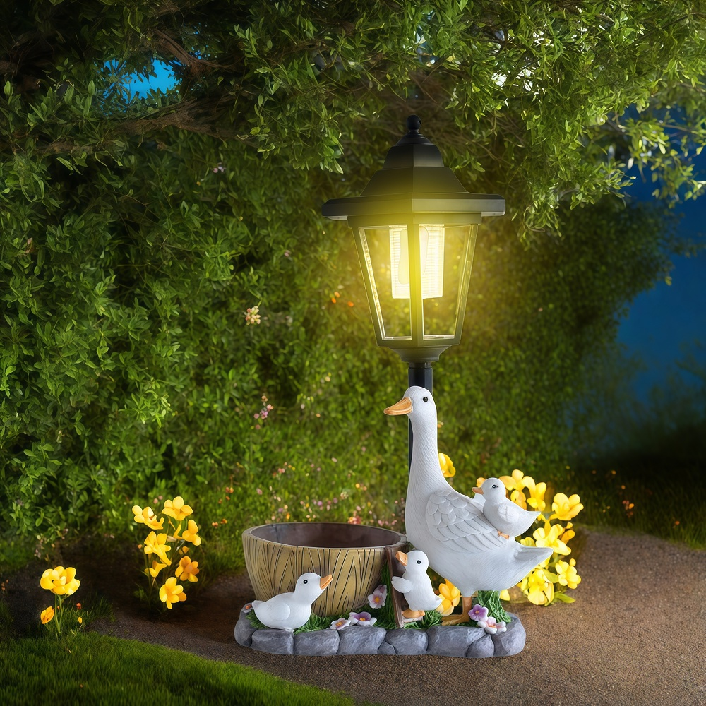 Solar Duck Night Light Garden  - Resin Art Decor 리뷰 및 가격