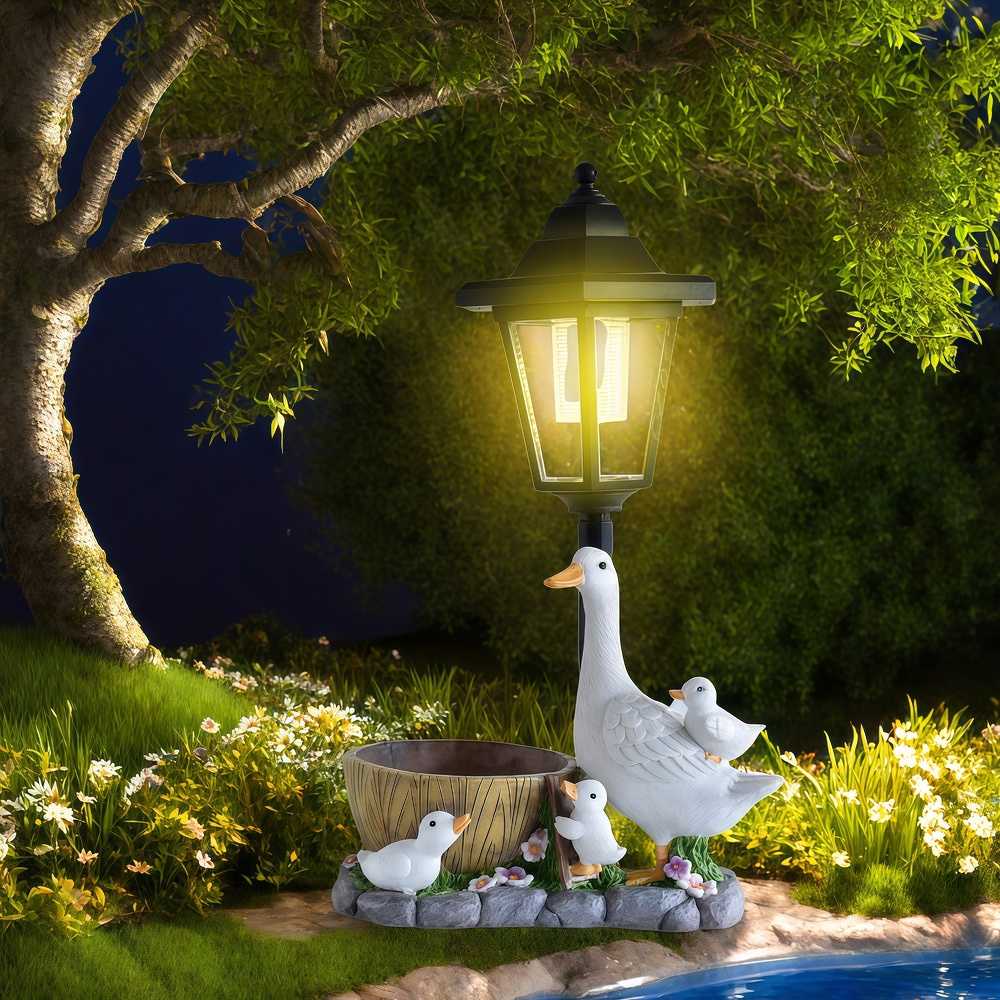 Solar Duck Night Light Garden  - Resin Art Decor 리뷰 및 가격