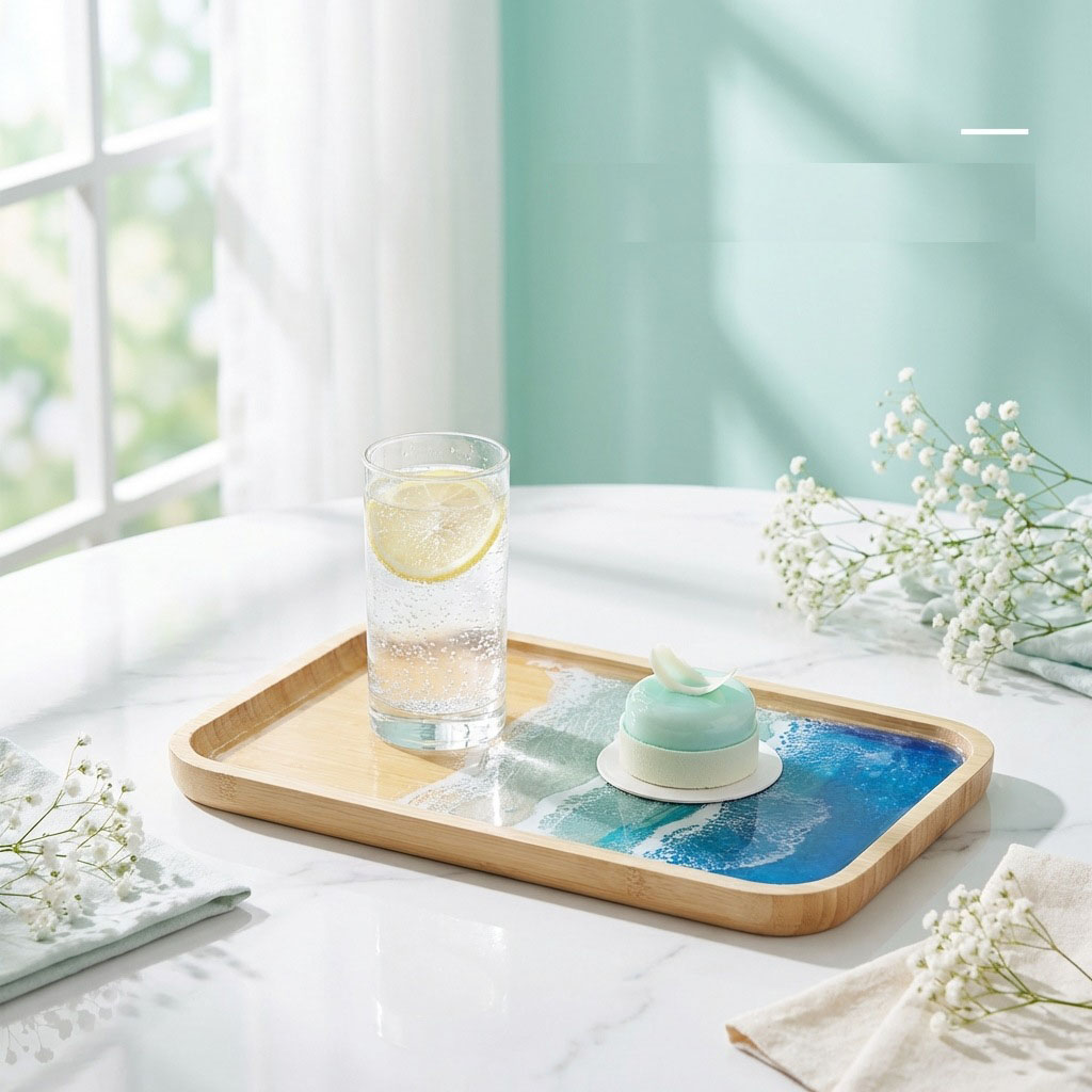 Epoxy Resin Ocean Art Decorati - Resin Art Wooden Tray 리뷰 및 가격