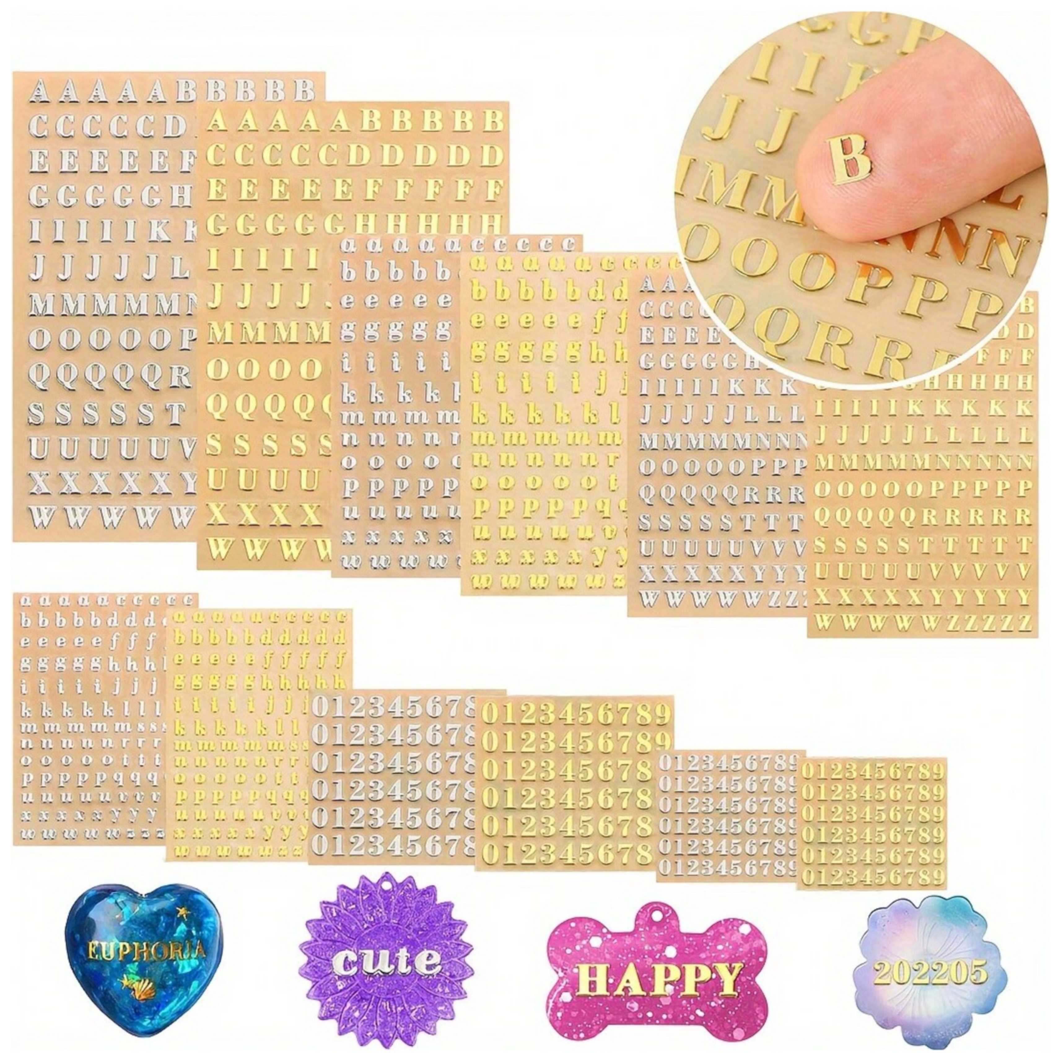 12 Letter Resin Stickers, Mini - Resin Art Alphabet 리뷰 및 가격