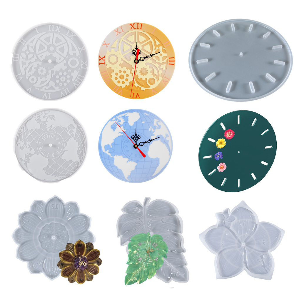 World Map Lotus Leaf Sakura Cl - Resin Art Clock 리뷰 및 가격