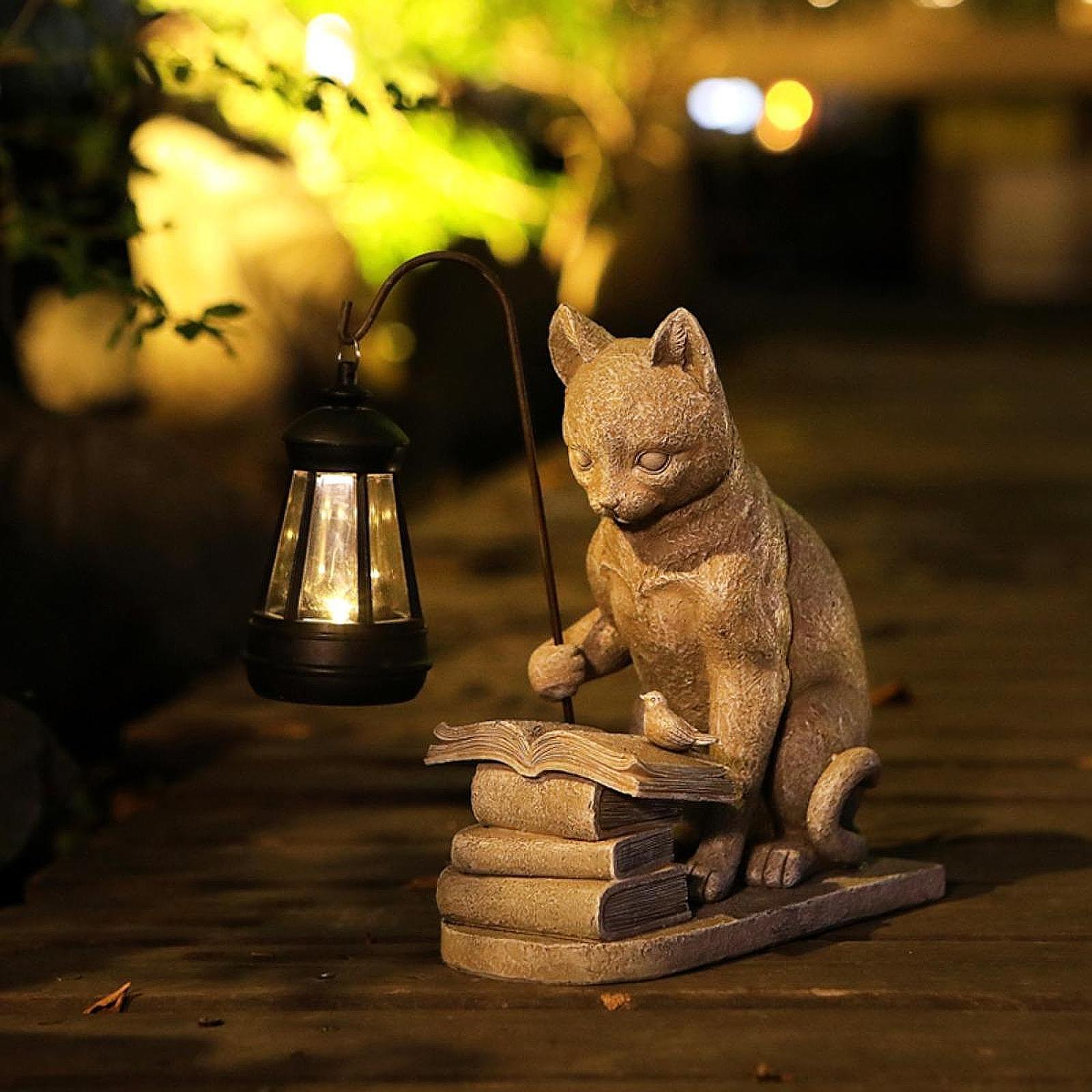Cat Solar Garden Mini Statue S - Resin Art Light 리뷰 및 가격
