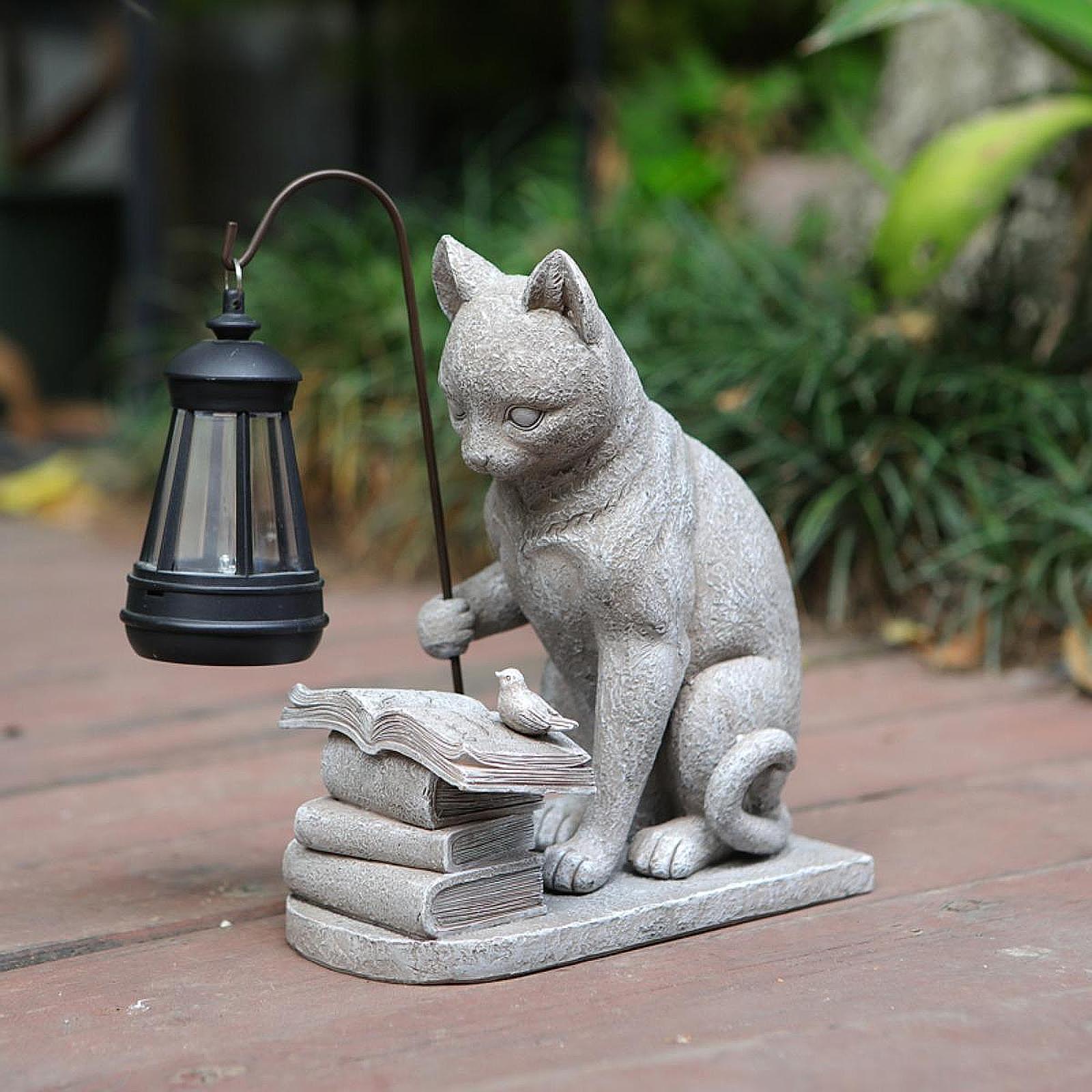 Cat Solar Garden Mini Statue S - Resin Art Light 리뷰 및 가격