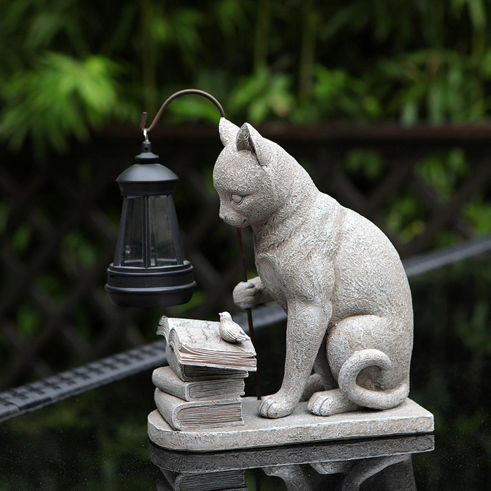 Cat Solar Garden Mini Statue S - Resin Art Light 리뷰 및 가격