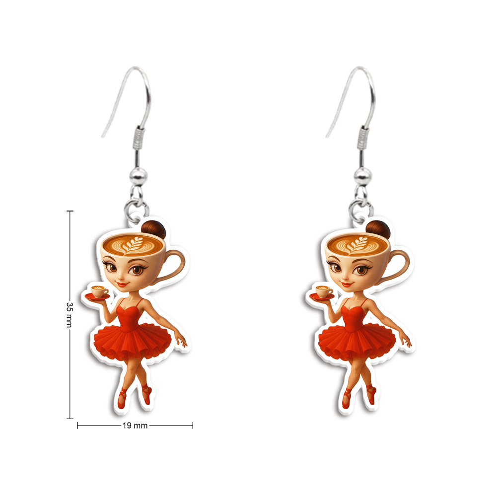 Artistic Ballerina Cappuccina  - Resin Art Earrings Design 리뷰 및 가격