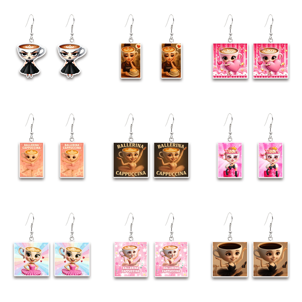 Artistic Ballerina Cappuccina  - Resin Art Earrings Design 리뷰 및 가격