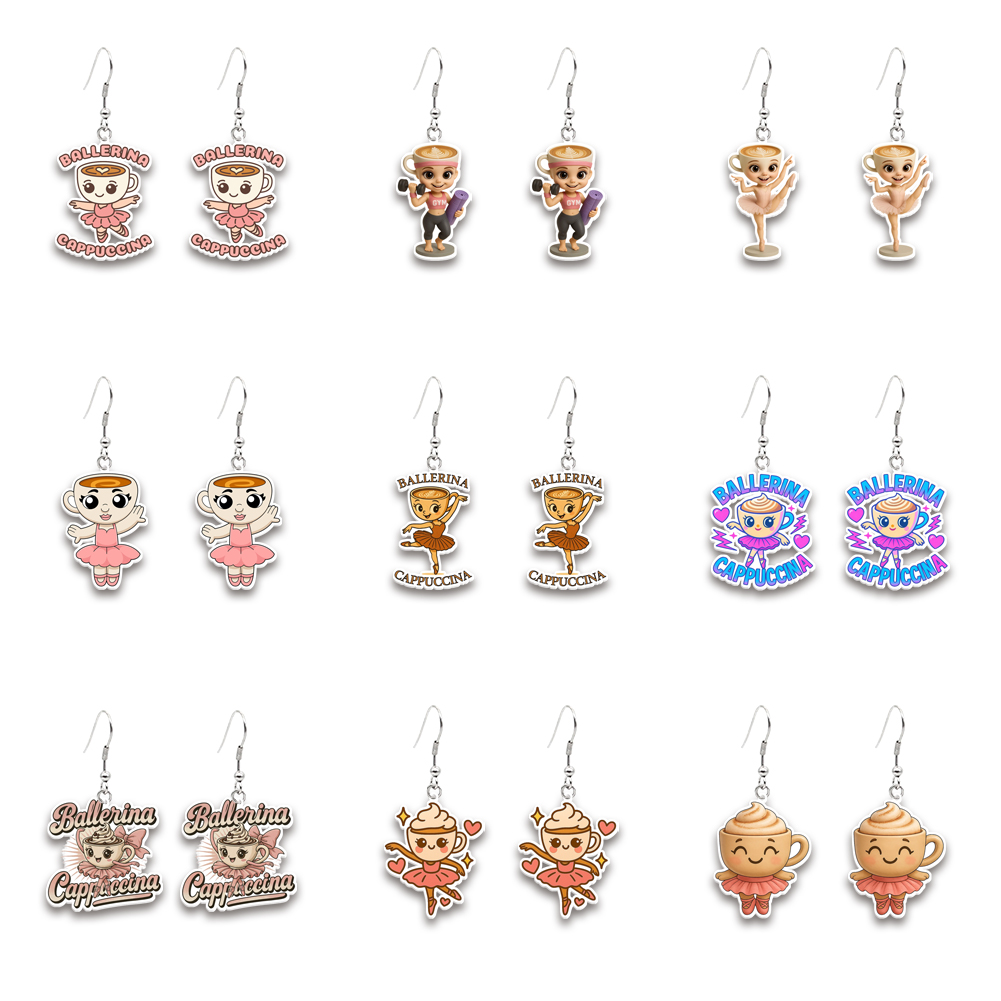 Artistic Ballerina Cappuccina  - Resin Art Earrings Design 리뷰 및 가격