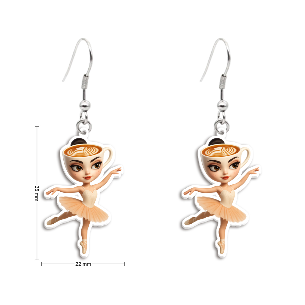 Artistic Ballerina Cappuccina  - Resin Art Earrings Design 리뷰 및 가격