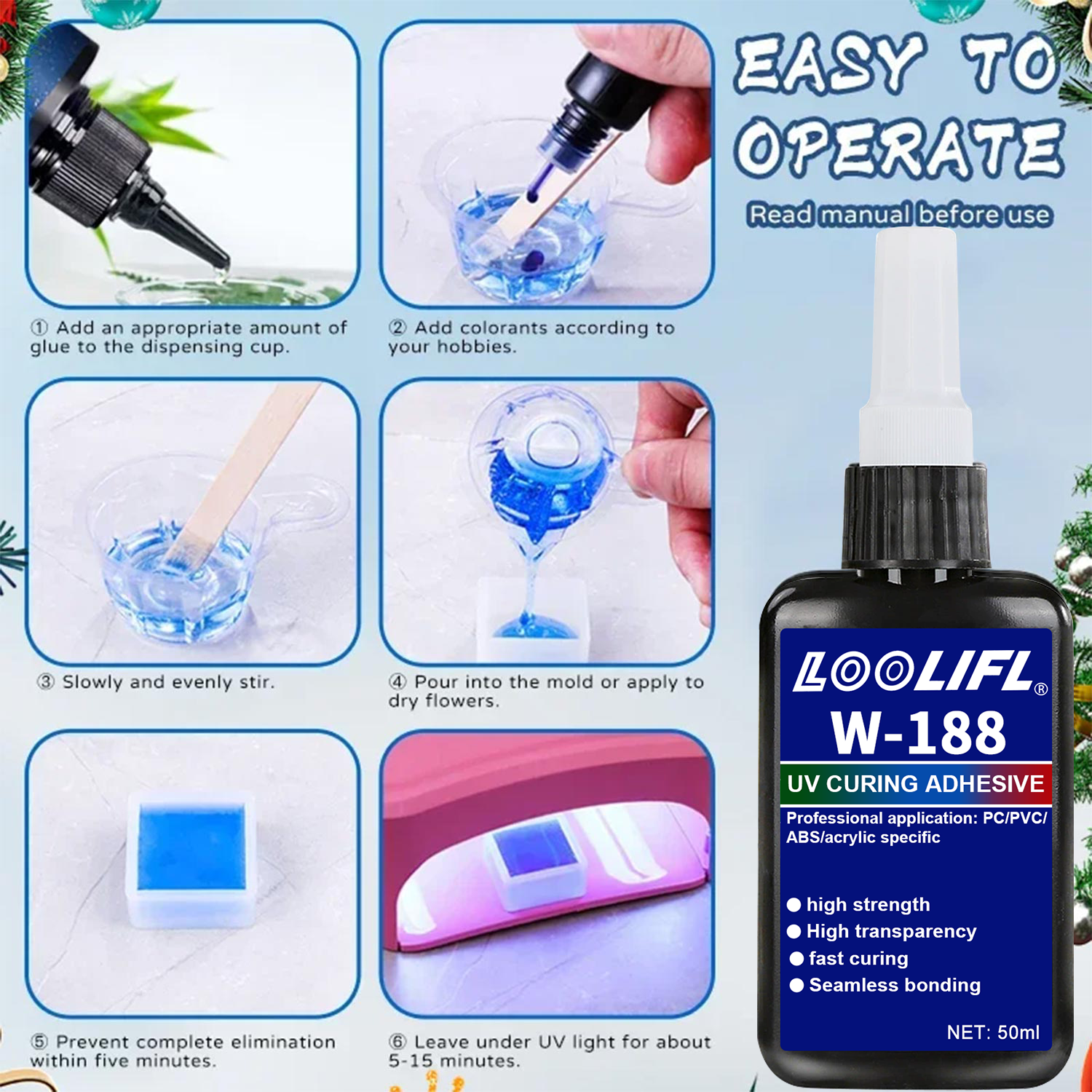 LOOLIFL 188 Strong 50ml UV res - Resin Art Light 리뷰 및 가격
