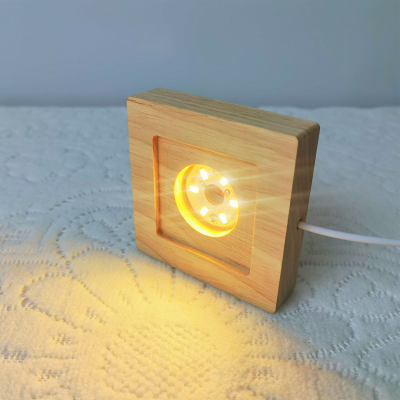 Square LED Lights Display Base - Resin Art Wooden Tray 리뷰 및 가격