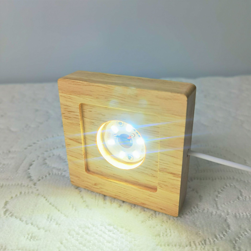 Square LED Lights Display Base - Resin Art Wooden Tray 리뷰 및 가격