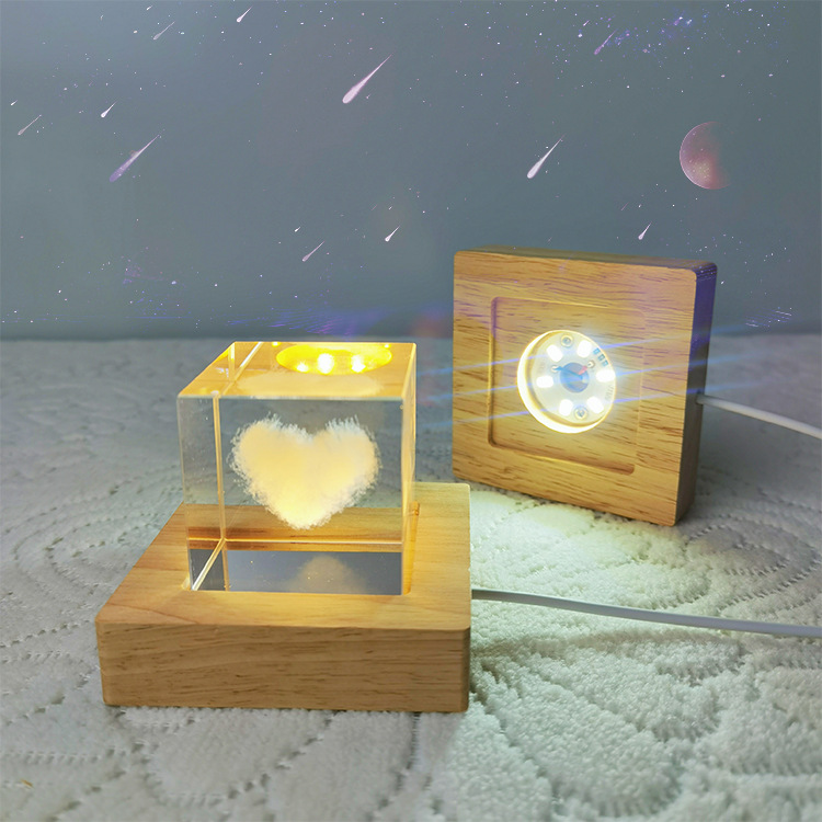 Square LED Lights Display Base - Resin Art Wooden Tray 리뷰 및 가격